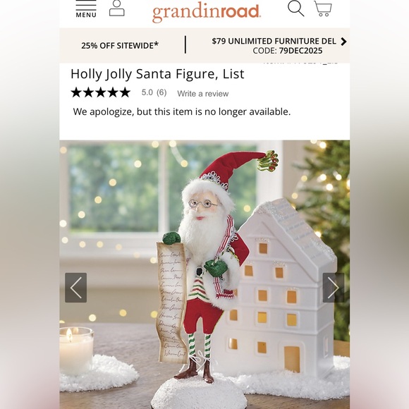 Grandin Road 3 ❤️💚 Holly Jolly Santa’s EUC - Picture 3 of 7